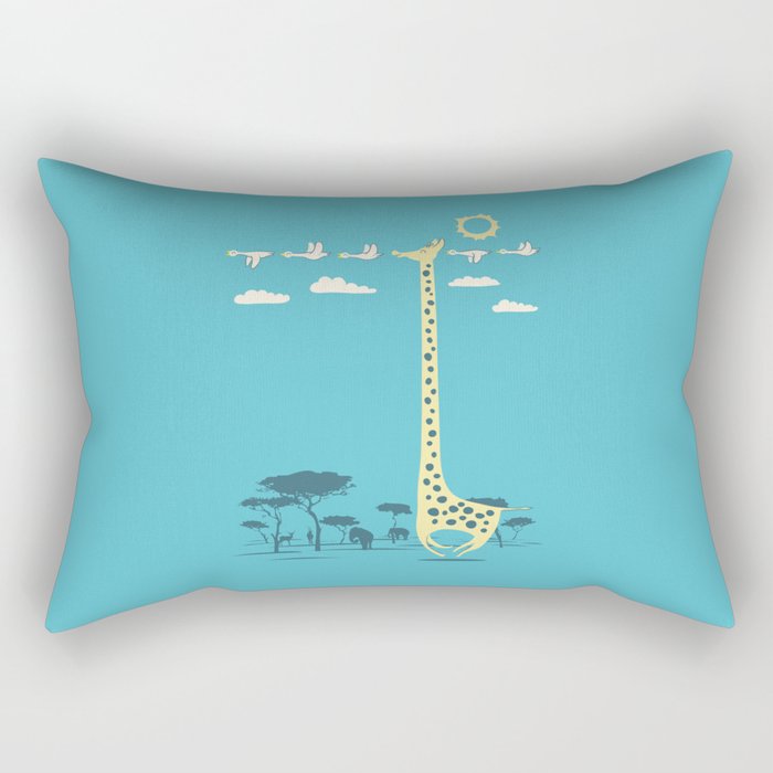 I'm like a bird (blue) Rectangular Pillow Gallery Image 2