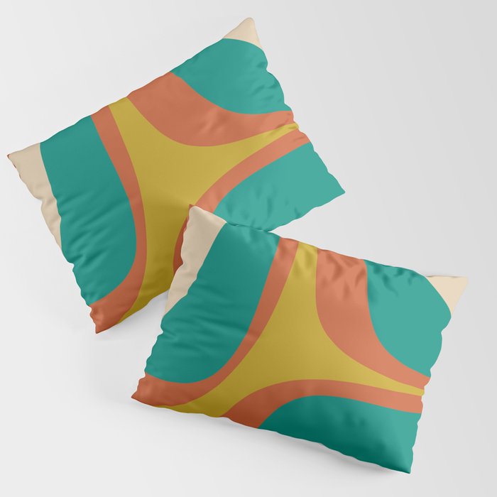 Mid Century Modern Abstract Retro Groove Pattern Pillow Sham Gallery Image 3