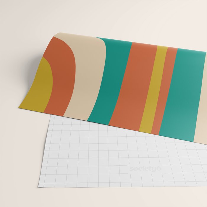 Mid Century Modern Abstract Retro Groove Pattern Wrapping Paper Gallery Image 2