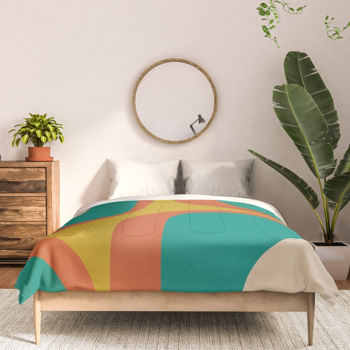 Mid Century Modern Abstract Retro Groove Pattern Comforter Gallery Image 3