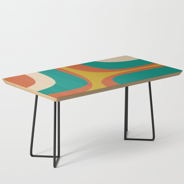 Mid Century Modern Abstract Retro Groove Pattern Coffee Table Gallery Image 1
