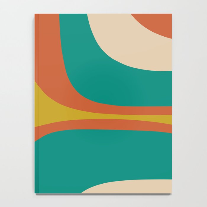 Mid Century Modern Abstract Retro Groove Pattern Notebook Gallery Image 4