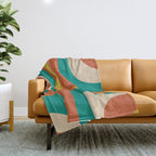 Mid Century Modern Abstract Retro Groove Pattern Throw Blanket Gallery Image 1