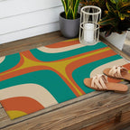 Mid Century Modern Abstract Retro Groove Pattern Outdoor Rug Gallery Image 2