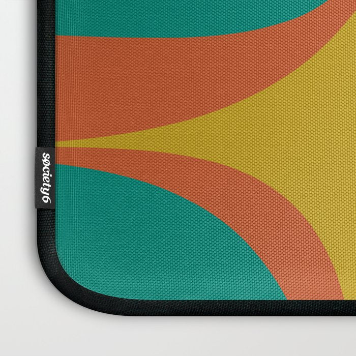 Mid Century Modern Abstract Retro Groove Pattern Laptop Sleeve Gallery Image 3
