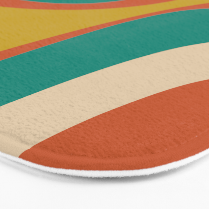 Mid Century Modern Abstract Retro Groove Pattern Bath Mat Gallery Image 3