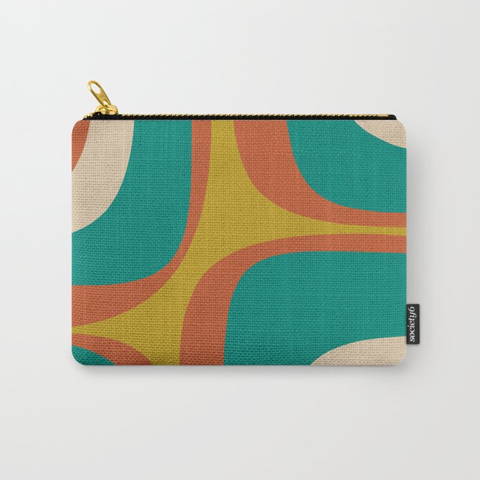 Mid Century Modern Abstract Retro Groove Pattern Carry All Pouch Gallery Image 1