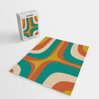 Mid Century Modern Abstract Retro Groove Pattern Jigsaw Puzzle Gallery Image 2