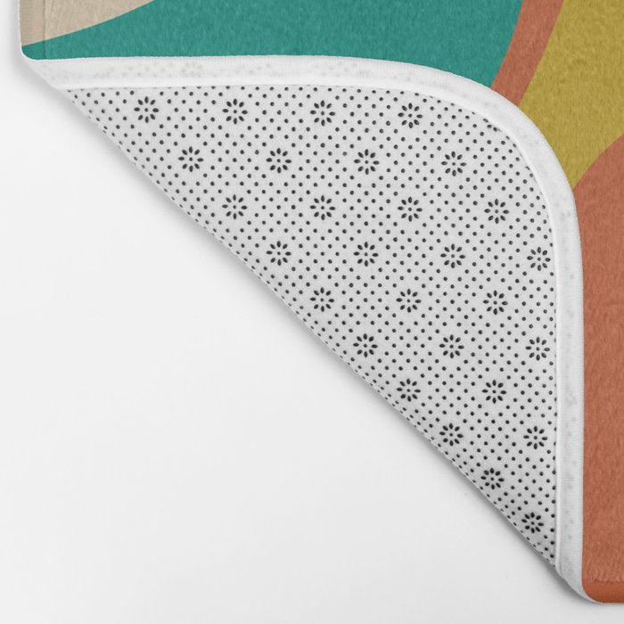 Mid Century Modern Abstract Retro Groove Pattern Bath Mat Gallery Image 2