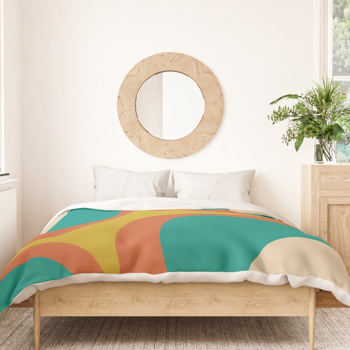 Mid Century Modern Abstract Retro Groove Pattern Duvet Cover Gallery Image 3