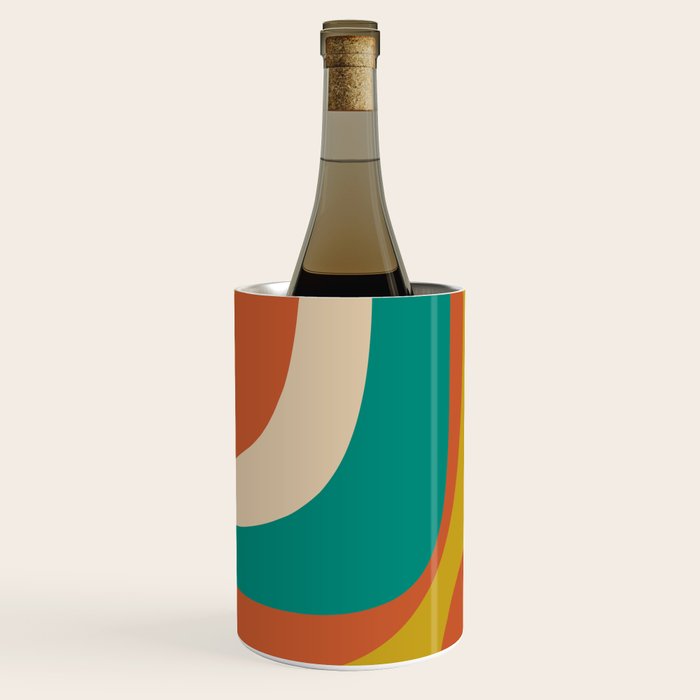Mid Century Modern Abstract Retro Groove Pattern Wine Chiller Gallery Image 2