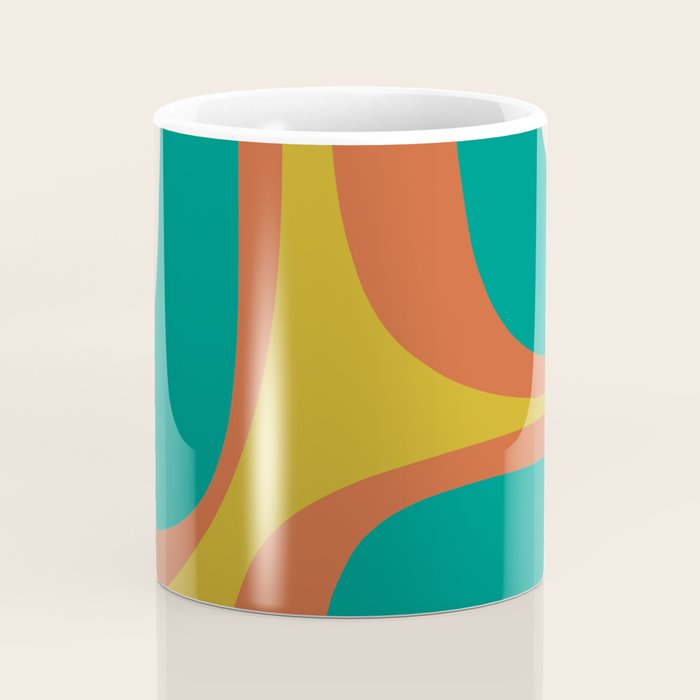 Mid Century Modern Abstract Retro Groove Pattern Coffee Mug Gallery Image 4
