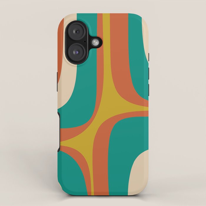 Mid Century Modern Abstract Retro Groove Pattern iPhone Case Gallery Image 1