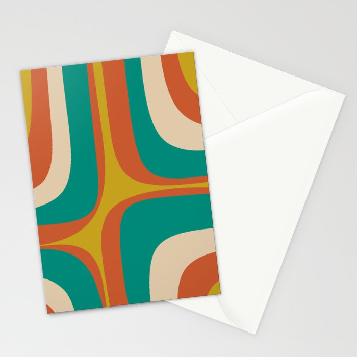 Mid Century Modern Abstract Retro Groove Pattern Stationery Card Gallery Image 2