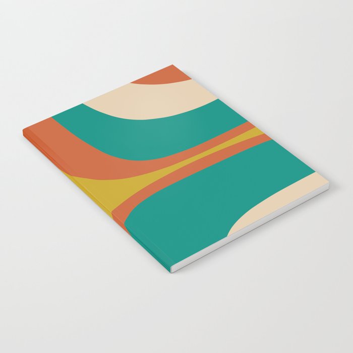 Mid Century Modern Abstract Retro Groove Pattern Notebook Gallery Image 2