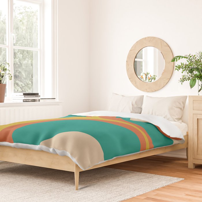 Mid Century Modern Abstract Retro Groove Pattern Duvet Cover Gallery Image 2