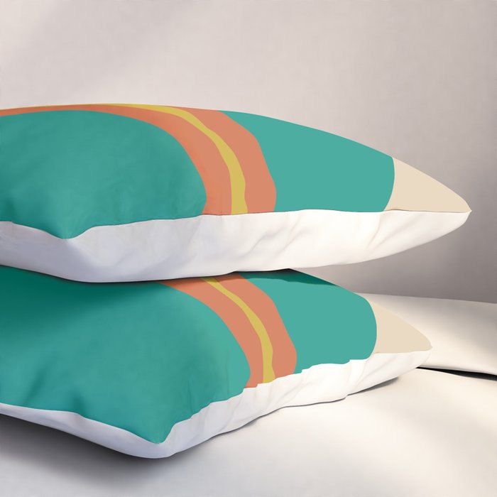 Mid Century Modern Abstract Retro Groove Pattern Pillow Sham Gallery Image 3