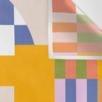 Bold Playful Geometric Bauhaus Checks and stripes Wall Tapestry Gallery Image 3