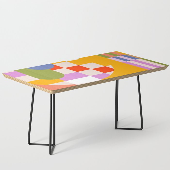 Bold Playful Geometric Bauhaus Checks and stripes Coffee Table Gallery Image 1