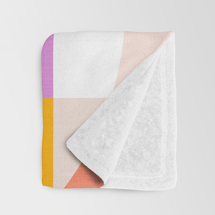 Bold Playful Geometric Bauhaus Checks and stripes Throw Blanket Gallery Image 3