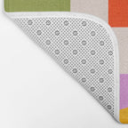 Bold Playful Geometric Bauhaus Checks and stripes Bath Mat Gallery Image 2