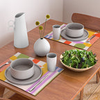 Bold Playful Geometric Bauhaus Checks and stripes Placemat Gallery Image 2