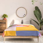 Bold Playful Geometric Bauhaus Checks and stripes Comforter Gallery Image 3