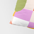 Bold Playful Geometric Bauhaus Checks and stripes Pillow Sham Gallery Image 4