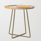 Bold Playful Geometric Bauhaus Checks and stripes Side Table Gallery Image 1