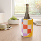 Bold Playful Geometric Bauhaus Checks and stripes Wine Chiller Gallery Image 4