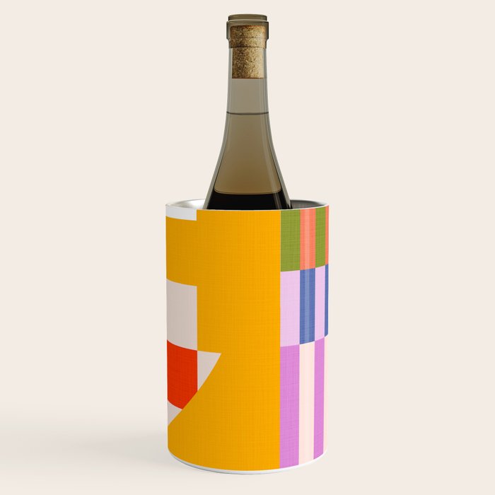 Bold Playful Geometric Bauhaus Checks and stripes Wine Chiller Gallery Image 3