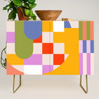 Bold Playful Geometric Bauhaus Checks and stripes Credenza Gallery Image 1
