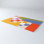 Bold Playful Geometric Bauhaus Checks and stripes Rug Gallery Image 3