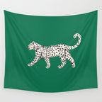 White leopard with red lips Wall Tapestry Gallery Image 4