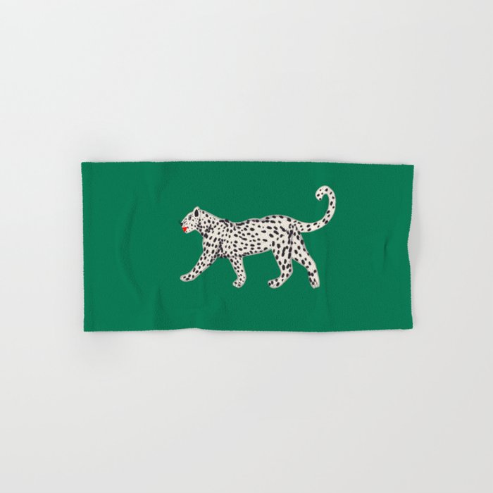 White leopard with red lips Bath Towel Gallery Image 1