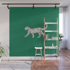 White leopard with red lips Wall Mural Gallery Image 1