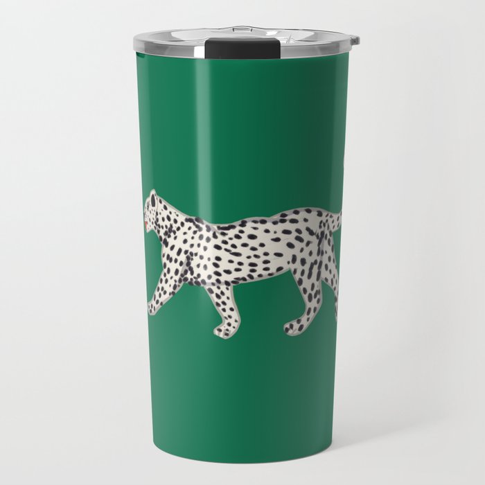 White leopard with red lips Travel Mug Gallery Image 1