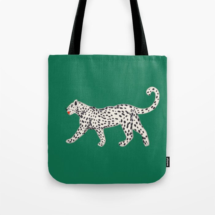 White leopard with red lips Tote Bag Gallery Image 1