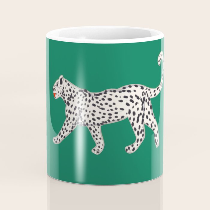 White leopard with red lips Coffee Mug Gallery Image 4