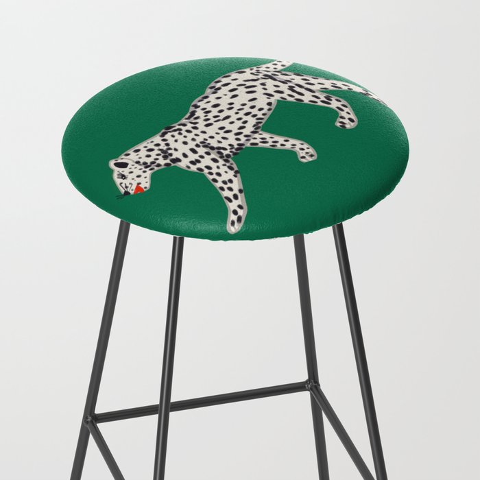 White leopard with red lips Stool Gallery Image 2