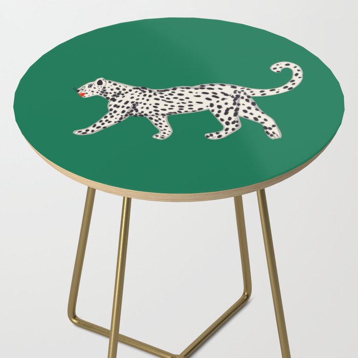White leopard with red lips Side Table Gallery Image 2