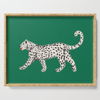White leopard with red lips Serving Tray Gallery Image 1