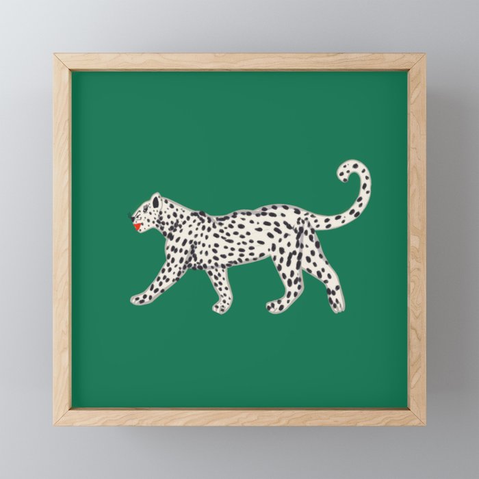 White leopard with red lips Mini Art Print Gallery Image 1
