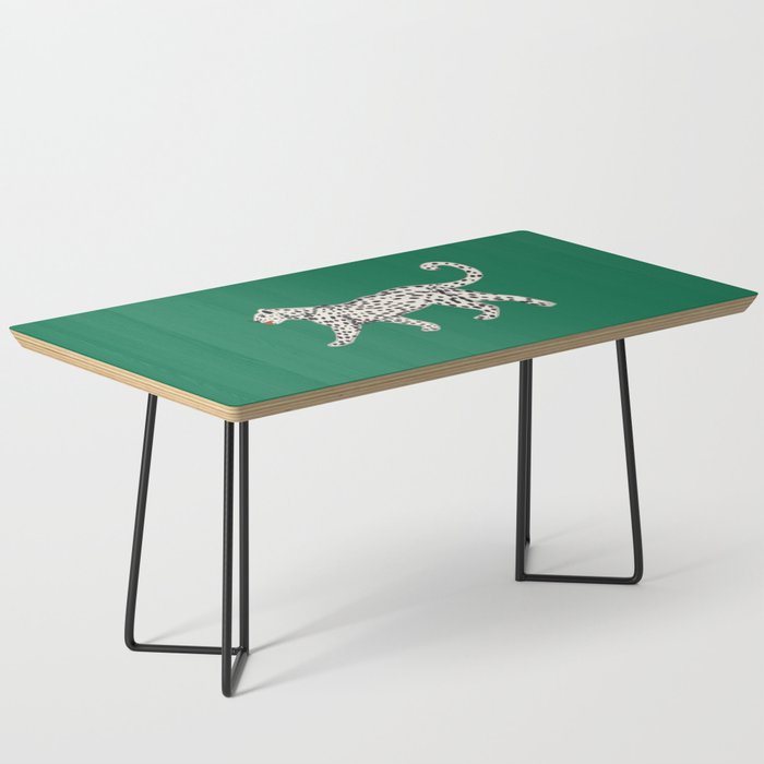 White leopard with red lips Coffee Table Gallery Image 1