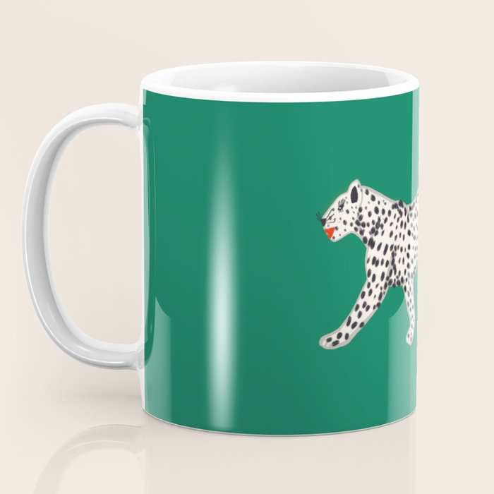 White leopard with red lips Coffee Mug Gallery Image 3