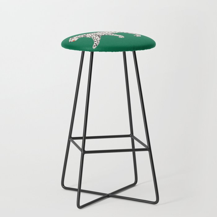 White leopard with red lips Stool Gallery Image 1