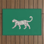 White leopard with red lips Outdoor Rug Gallery Image 1