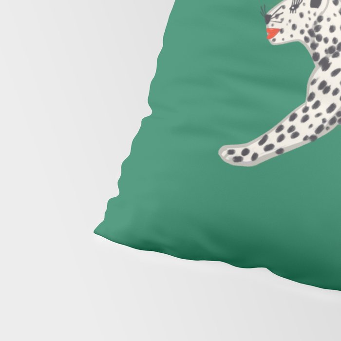 White leopard with red lips Pillow Sham Gallery Image 4