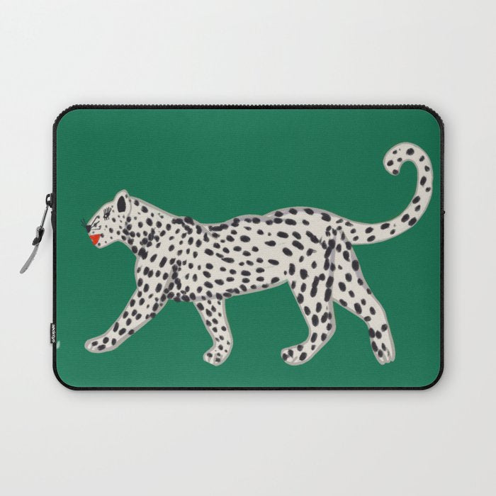 White leopard with red lips Laptop Sleeve Gallery Image 1