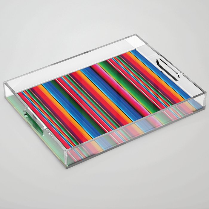 Serape Saltillo Red Acrylic Tray Gallery Image 1
